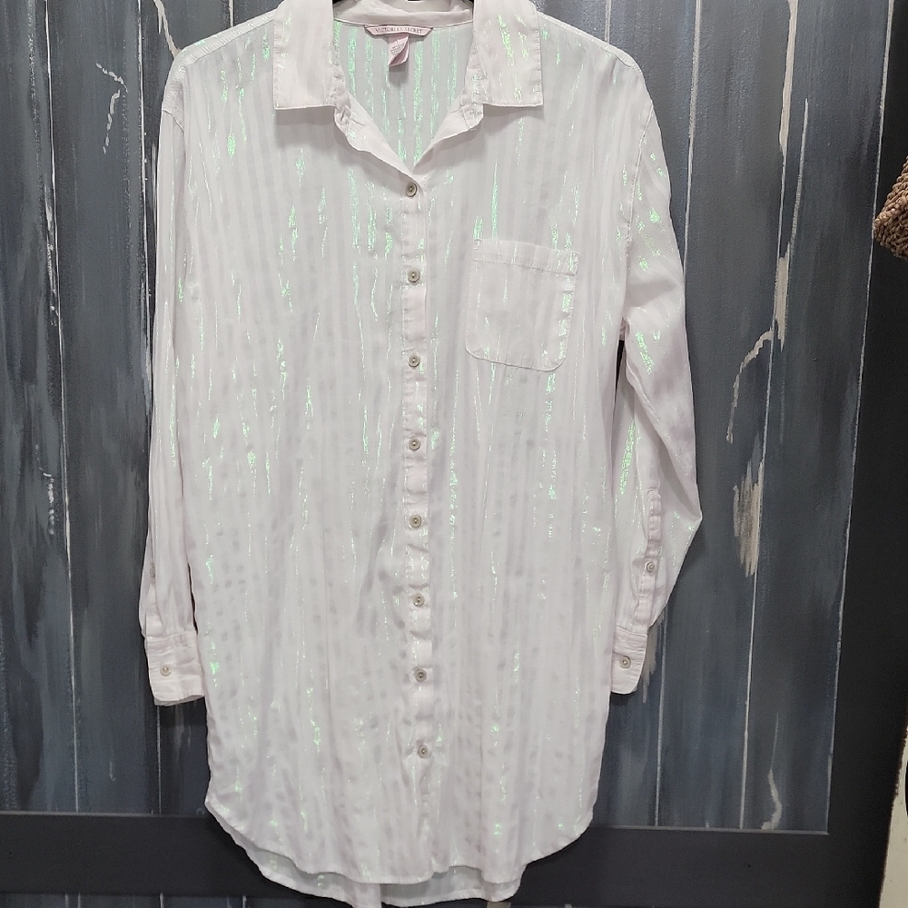 Victoria's Secret Iridescent Long Pj Shirt